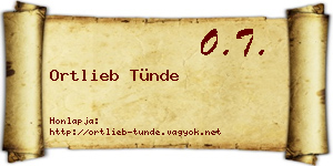 Ortlieb Tünde névjegykártya